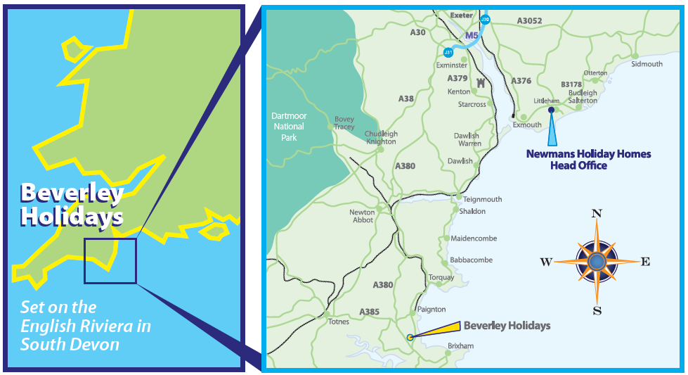 Map to find Beverley Holidays